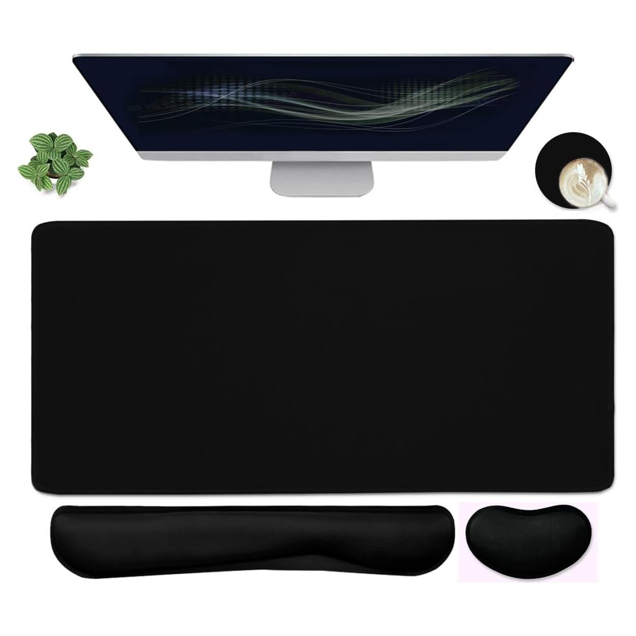 Alfombrilla de Ratón Grande Yunoble 4-en-1 con Reposamuñecas