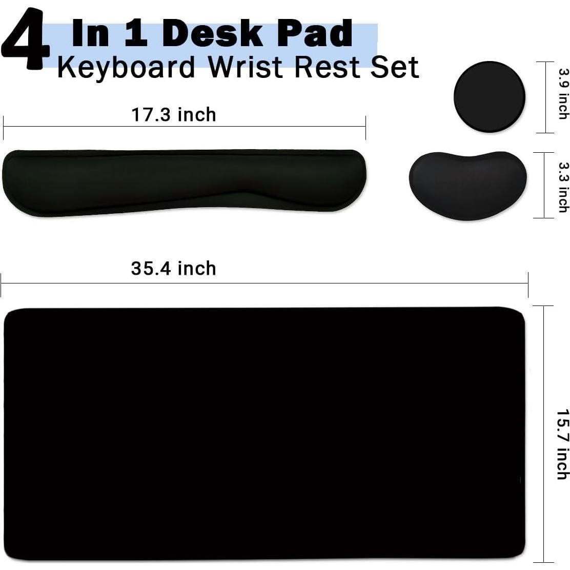 Alfombrilla de Ratón Grande Yunoble 4-en-1 con Reposamuñecas