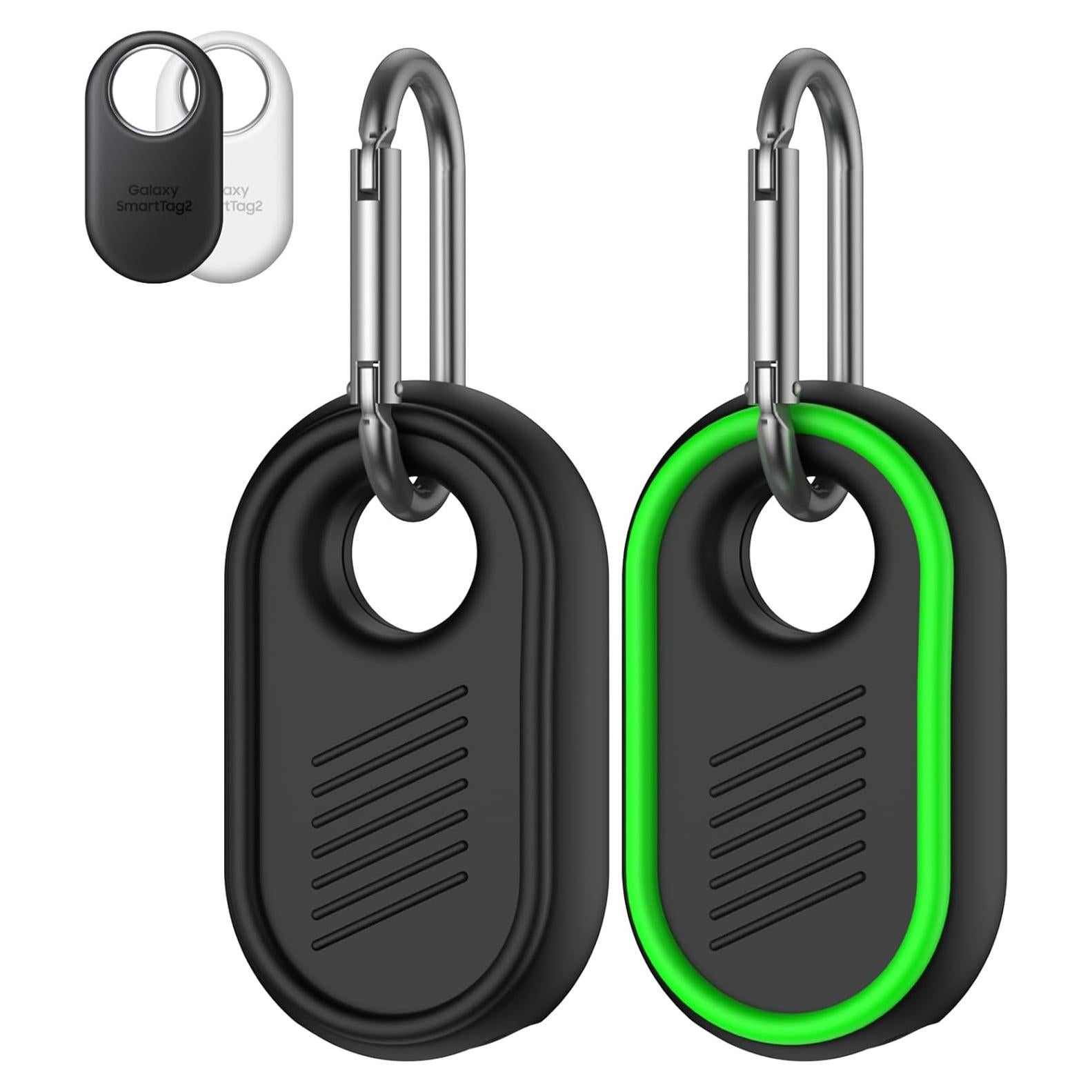 Silicone Case for Galaxy Smart Tag 2 Holder with Anti-Lost Key Ring, Bags, Luggage, Pet Protection