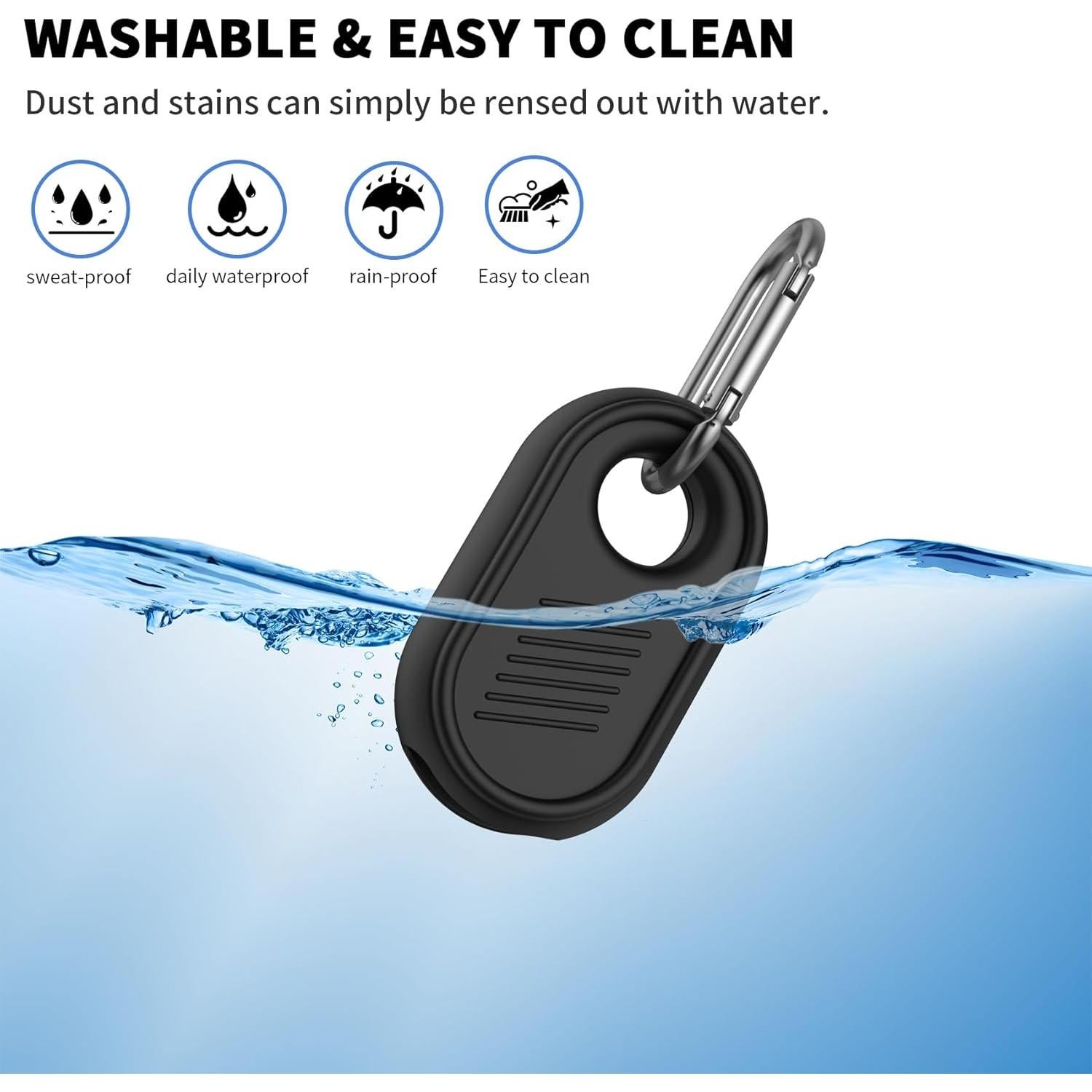 Silicone Case for Galaxy Smart Tag 2 Holder with Anti-Lost Key Ring, Bags, Luggage, Pet Protection