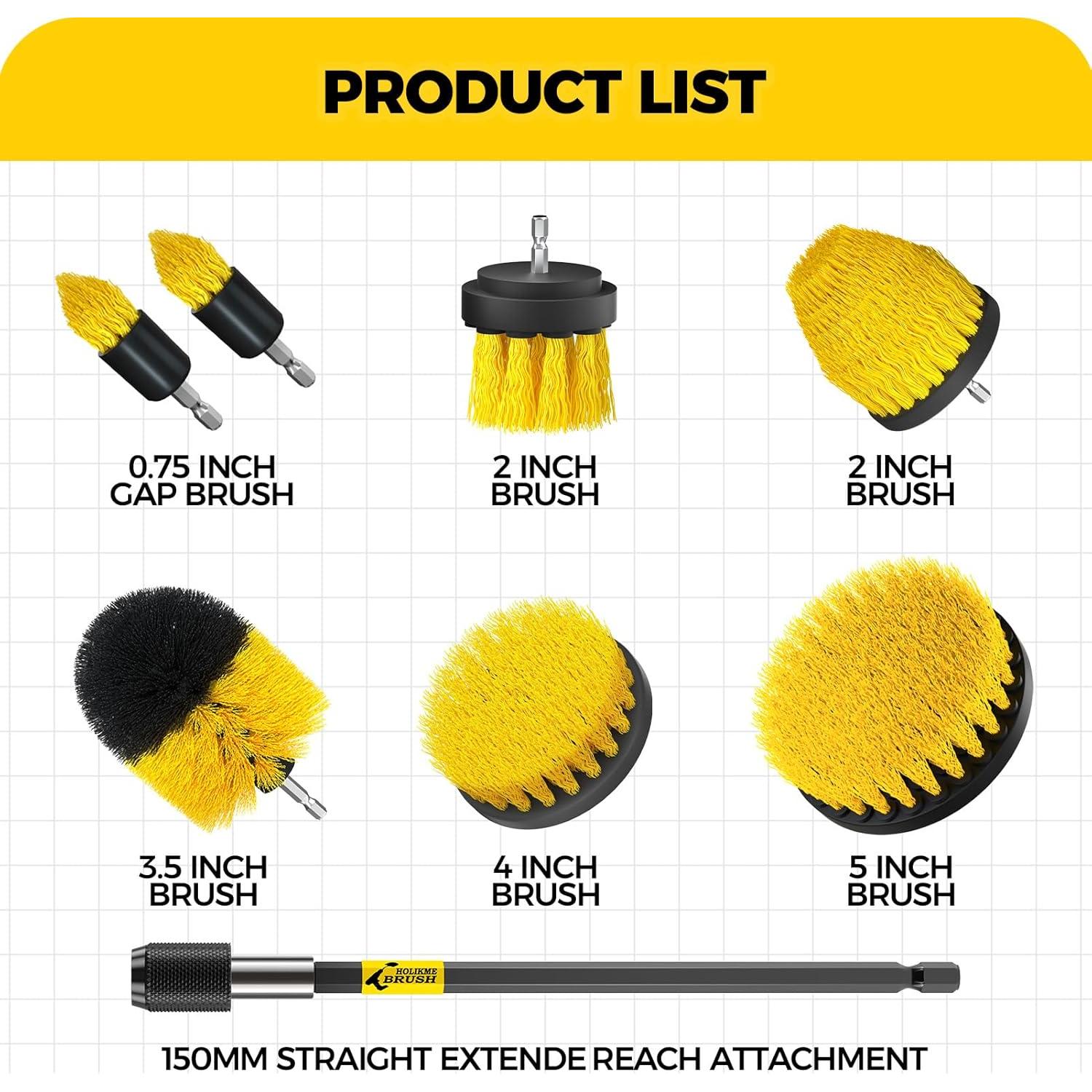 Conjunto de 8 Accesorios de Cepillo para Taladro Holikme