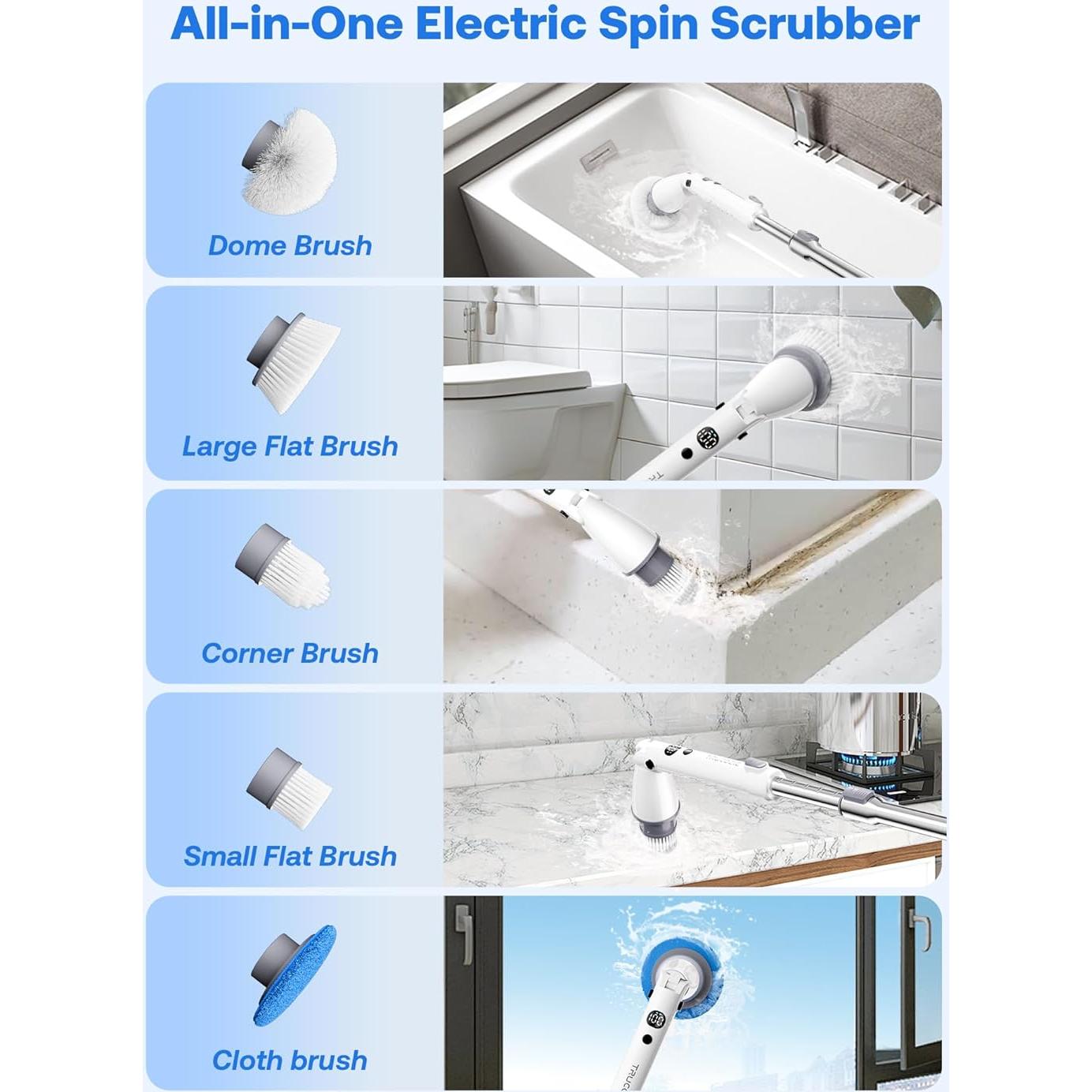 Cepillo de limpieza eléctrico Trucozie 6 cabezales ajustables