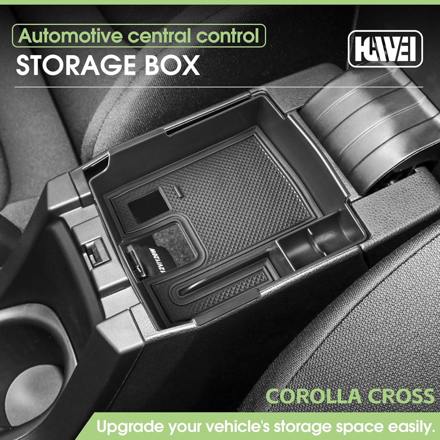 Center Console Organizer Compatible with Toyota Corolla Cross (XG10) 2022 2023 2024 2025 and Corolla E210 2019-2025, Armrest Box Secondary Storage Insert Tray Accessories, Black