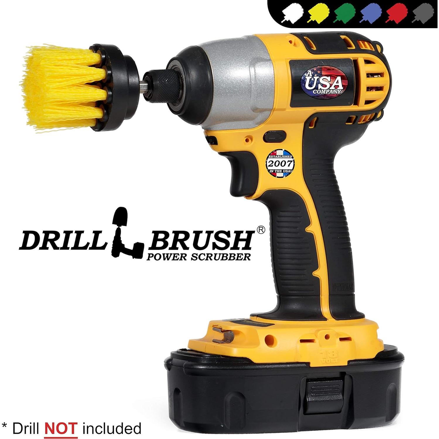 Cepillo de Fregar Amarillo Drillbrush 5,08 cm para Baño