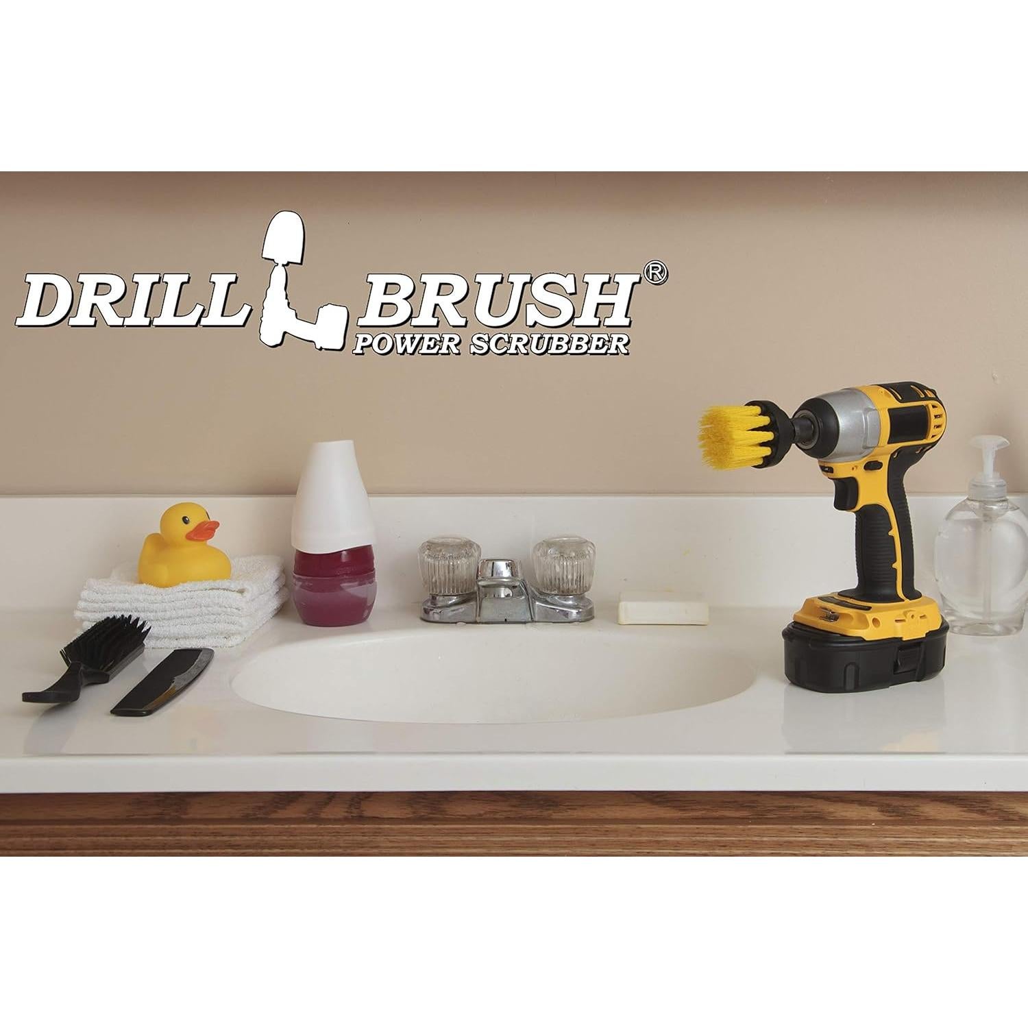 Cepillo de Fregar Amarillo Drillbrush 5,08 cm para Baño