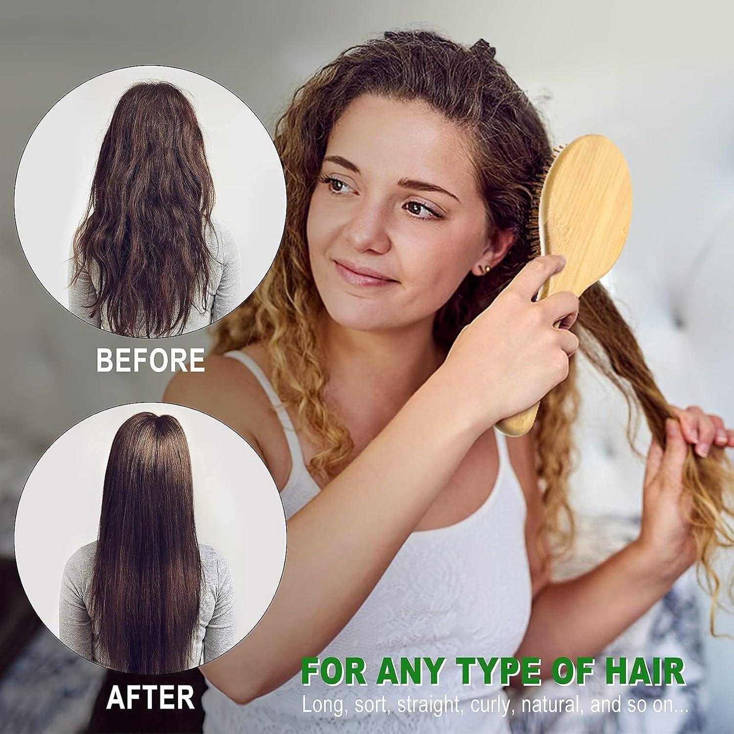 Juego de Cepillos MRD de Bambú Natural para Todo Tipo de Cabello