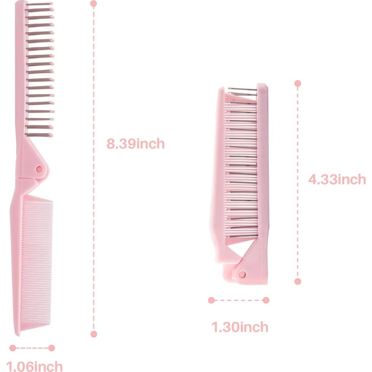 Cepillo de Pelo Mini Portátil RHOS Doble Cabeza Rosa