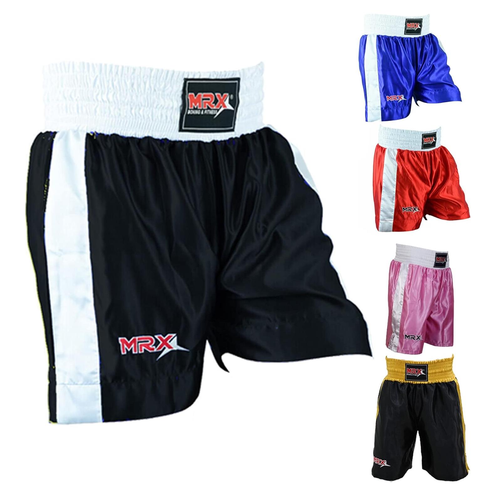 Pantalones Cortos de Boxeo para Entrenamiento MMA - Negro/Blanco