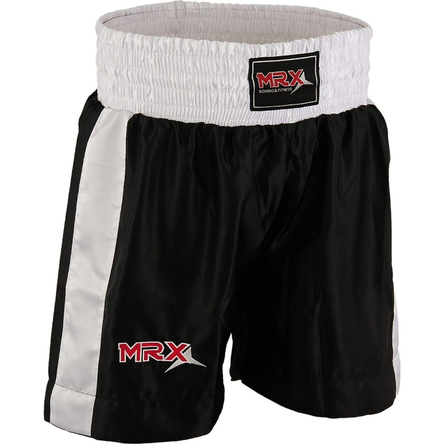 Pantalones Cortos de Boxeo para Entrenamiento MMA - Negro/Blanco
