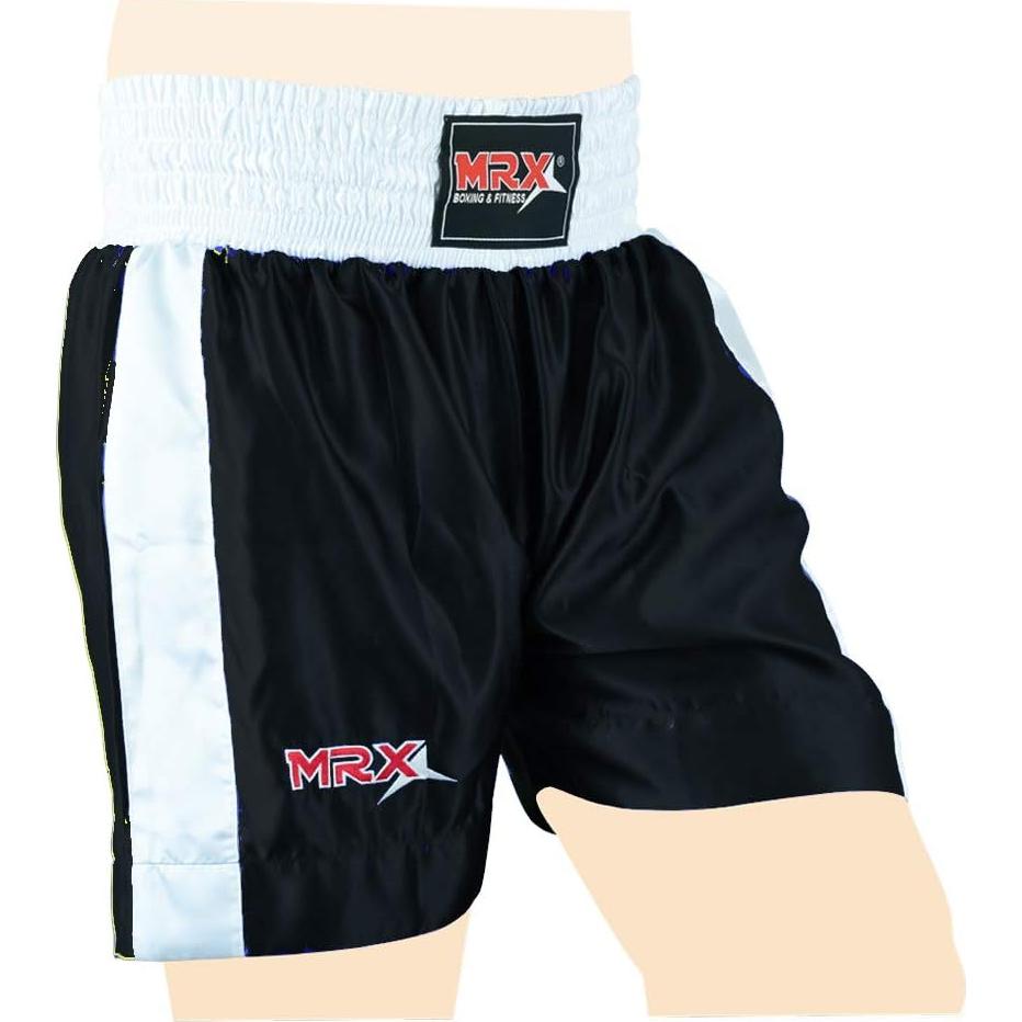 Pantalones Cortos de Boxeo para Entrenamiento MMA - Negro/Blanco