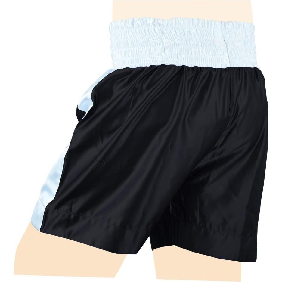 Pantalones Cortos de Boxeo para Entrenamiento MMA - Negro/Blanco