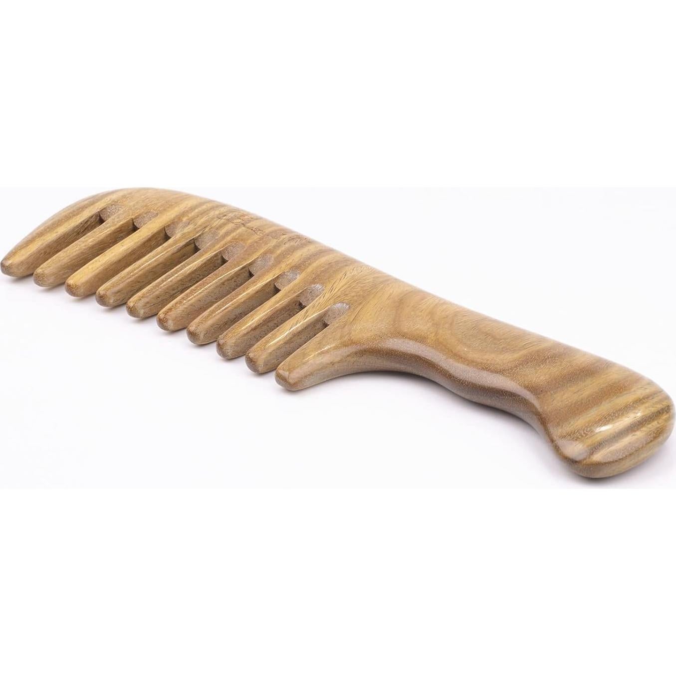 Peine de Sándalo Breezelike 18 cm Dientes Anchos Sin Frizz