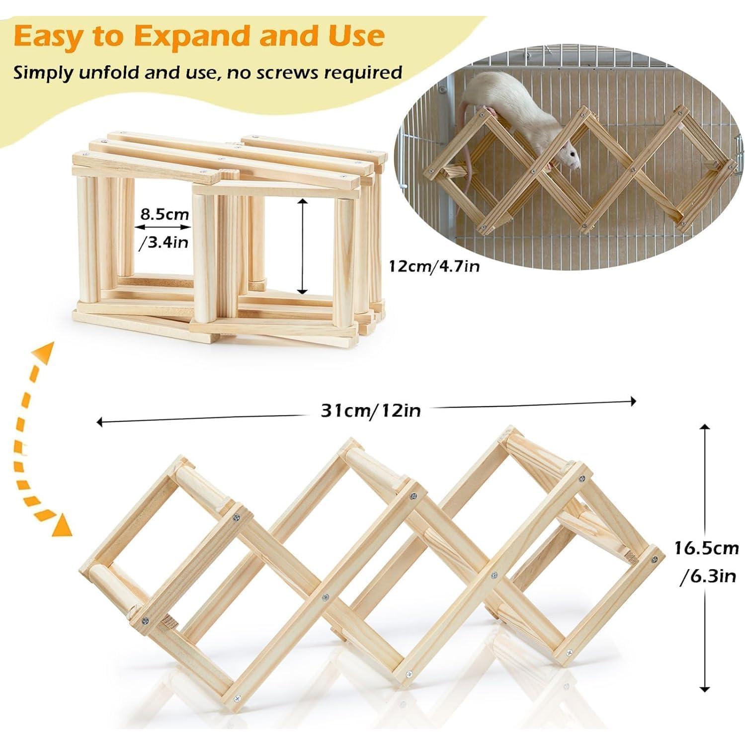 Juguete de Escalada para Ratas Jevnd de Madera Natural 30.48x16cm