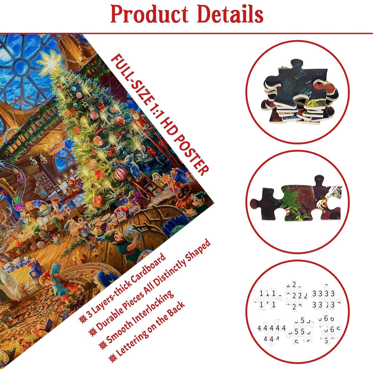 Rompecabezas 1000 Piezas MBOQIU Cabaña de Navidad