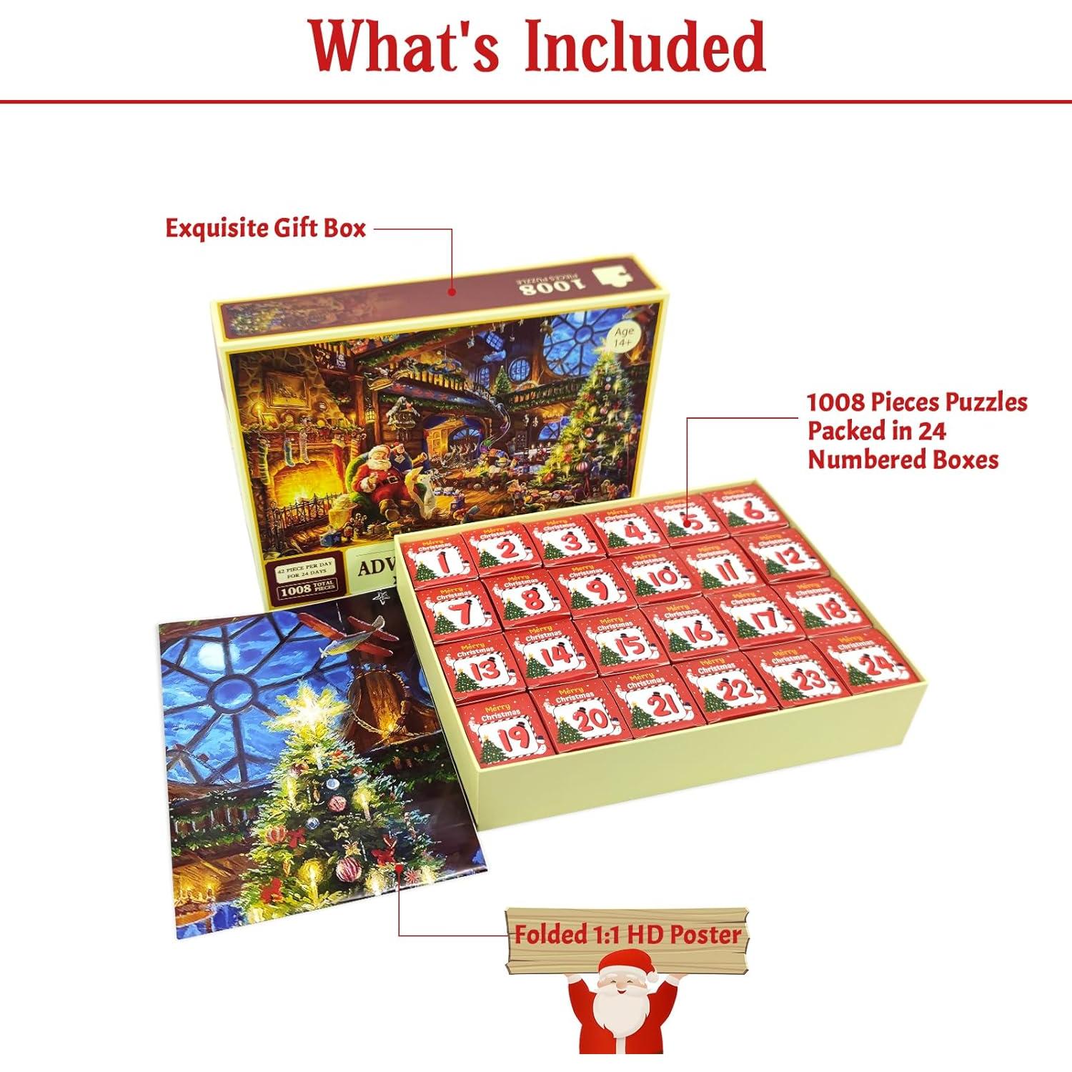 Rompecabezas 1000 Piezas MBOQIU Cabaña de Navidad