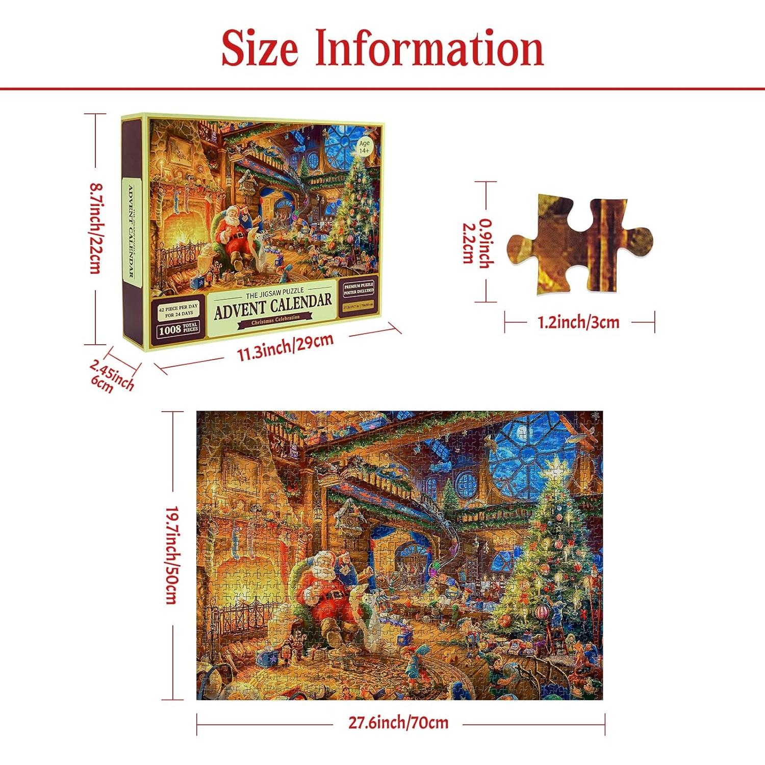 Rompecabezas 1000 Piezas MBOQIU Cabaña de Navidad
