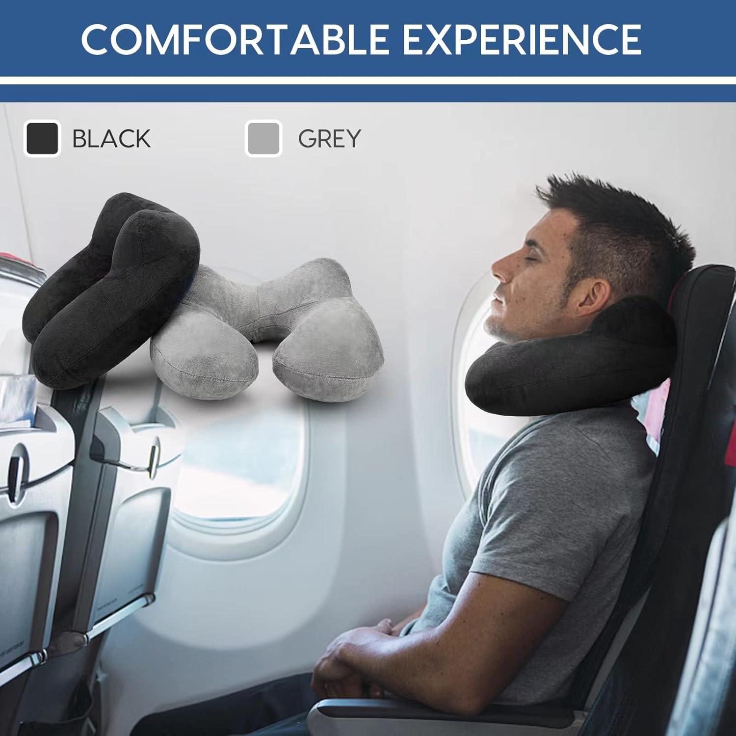 Almohada de Viaje Inflable HITSZS para Cuello con Funda Lavable