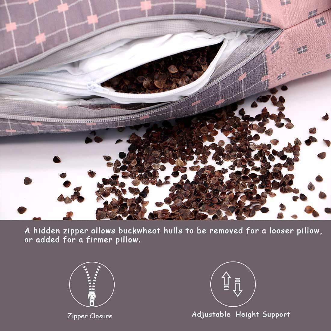 Almohada Cervical Edomi de Trigo Sarraceno 40x10 cm Ajustable