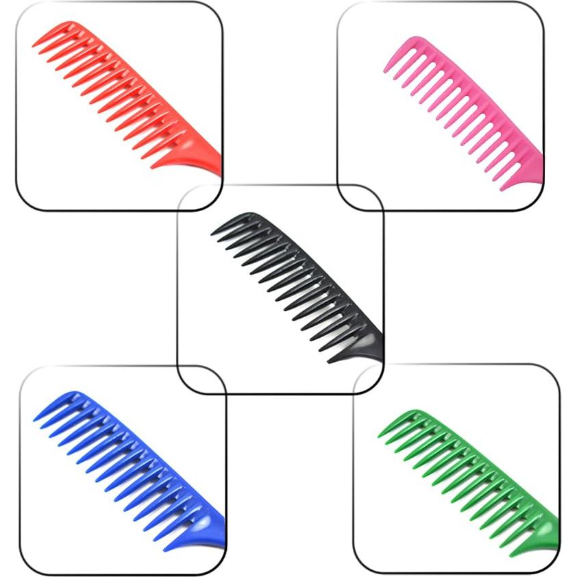 6 Piezas Peines de Pelo Yantaisiyu Dientes Anchos 5 Colores