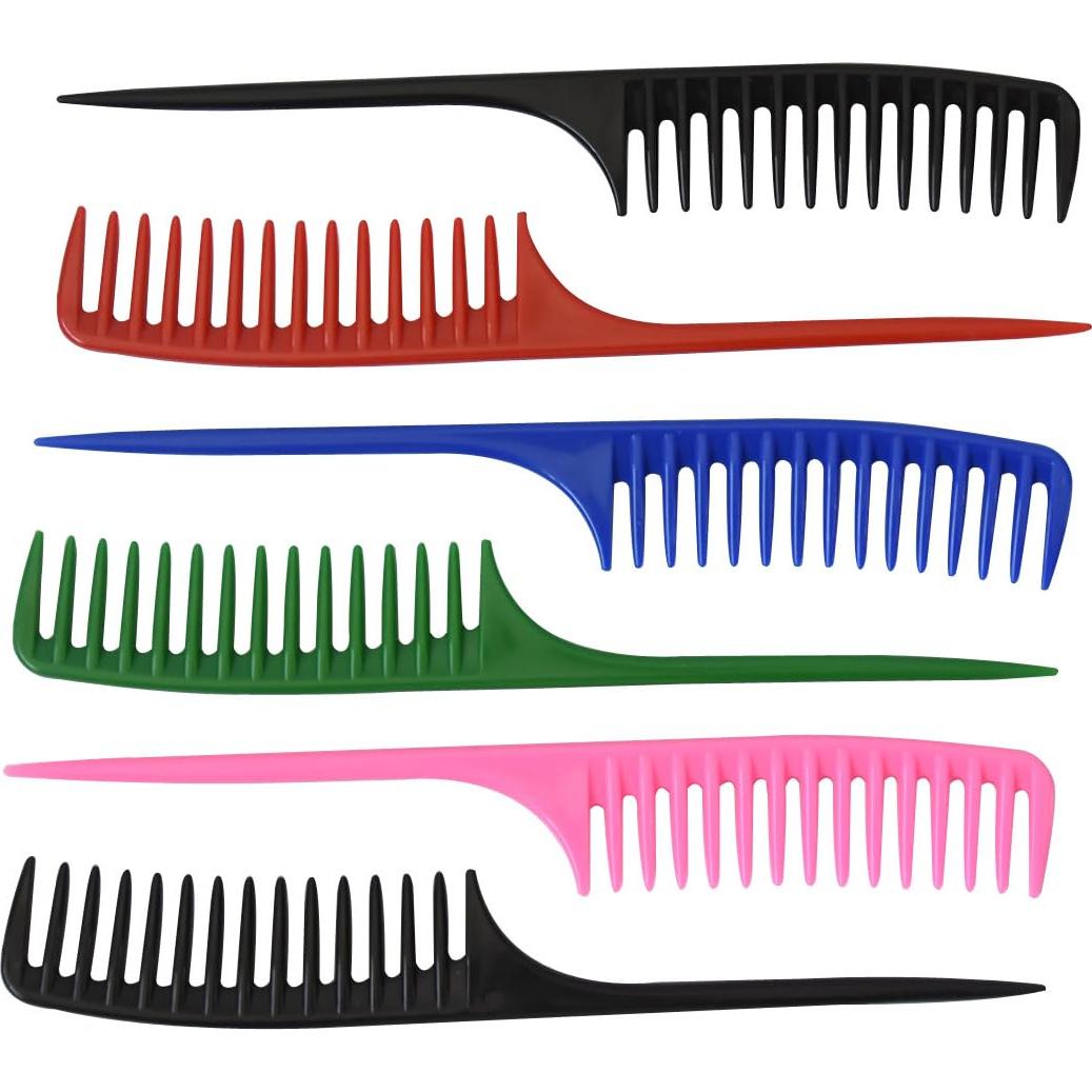 6 Piezas Peines de Pelo Yantaisiyu Dientes Anchos 5 Colores