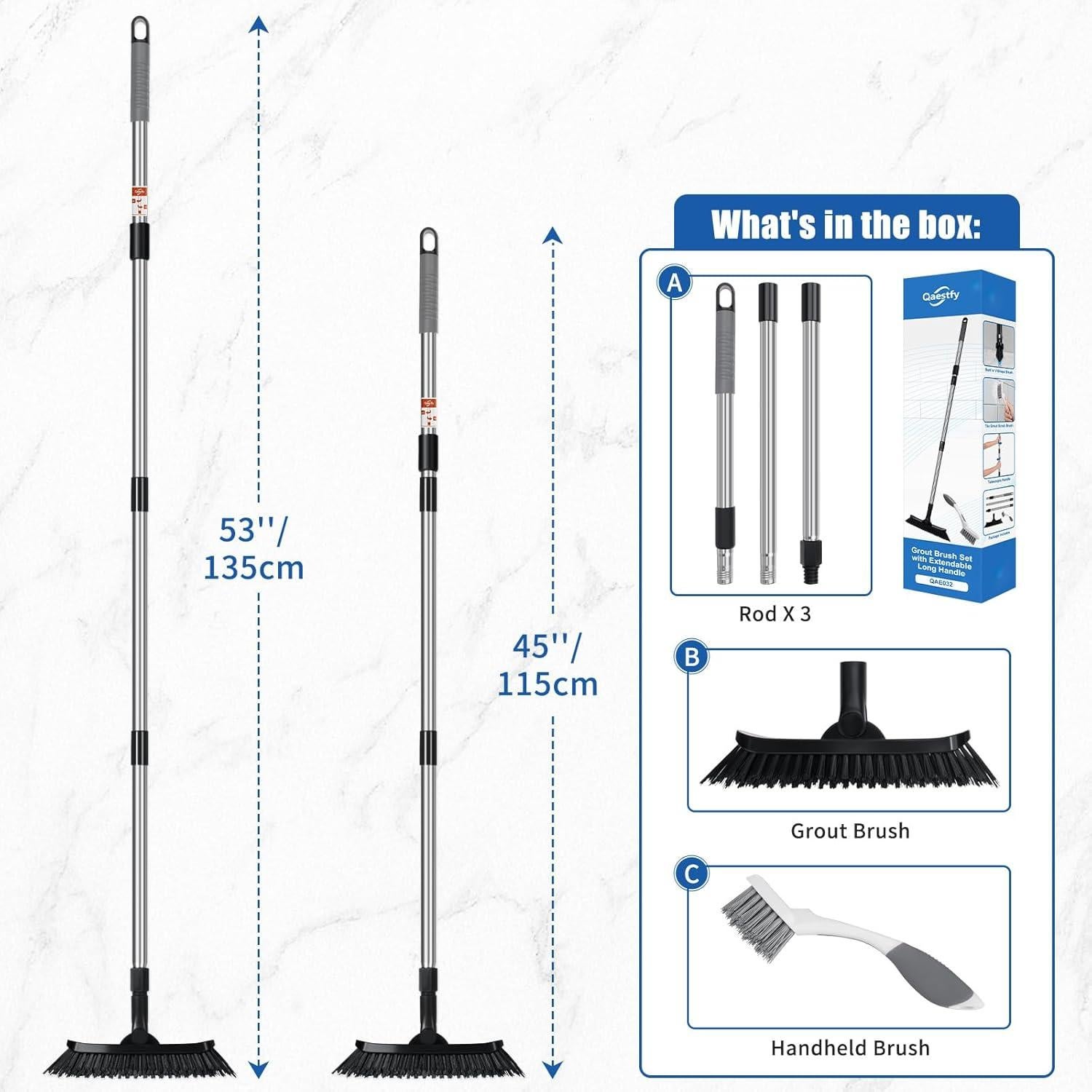 Cepillo para Juntas Qaestfy con Mango Telescópico 134 cm
