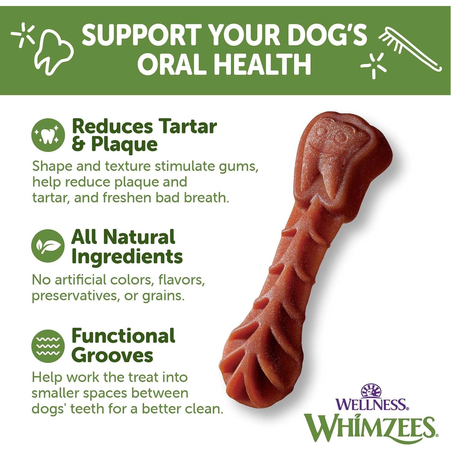 Golosinas Dentales Naturales Wellness WHIMZEES 89 Unidades Pequeñas