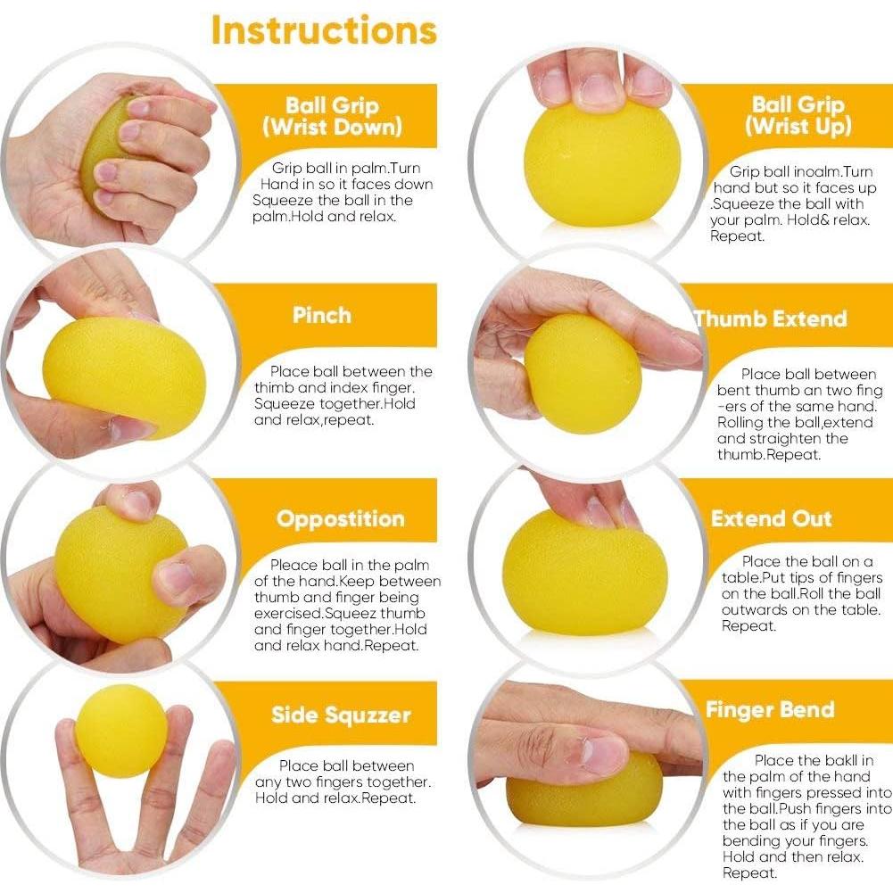 3 Pelotas de Estrés FMELAH con 3 Resistencias para Mano