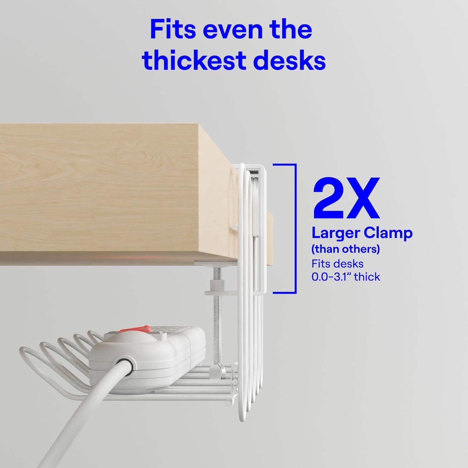 CarryUp Bandeja de Cable Bajo Escritorio Crema - Organizador Sin Taladro