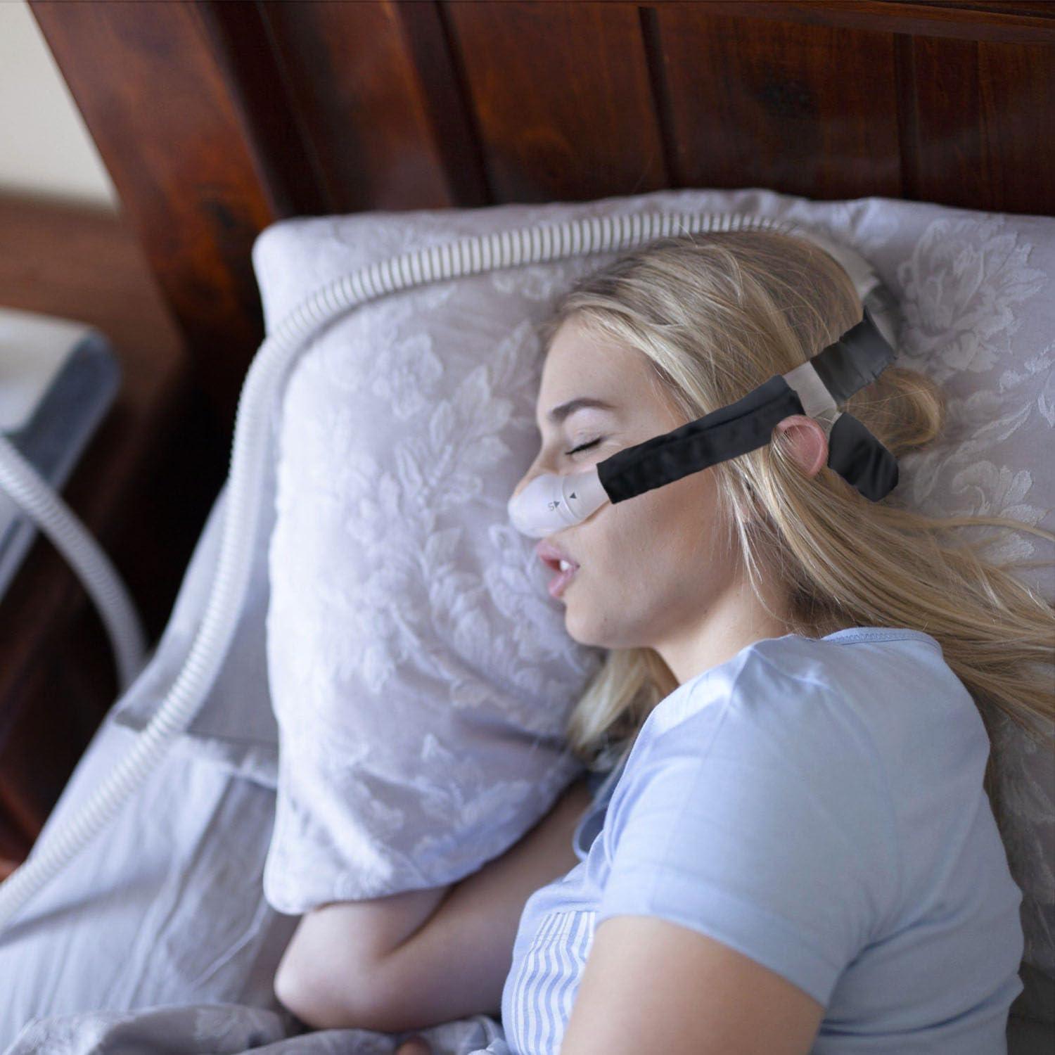 Cubiertas de Correa CPAP de Satén para DreamWear y ResMed - Negro
