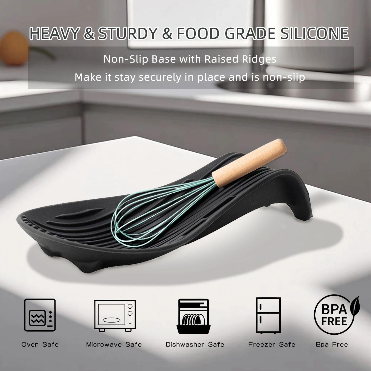 Soporte de Cuchara de Silicona Vimstury Antideslizante 22.9cm