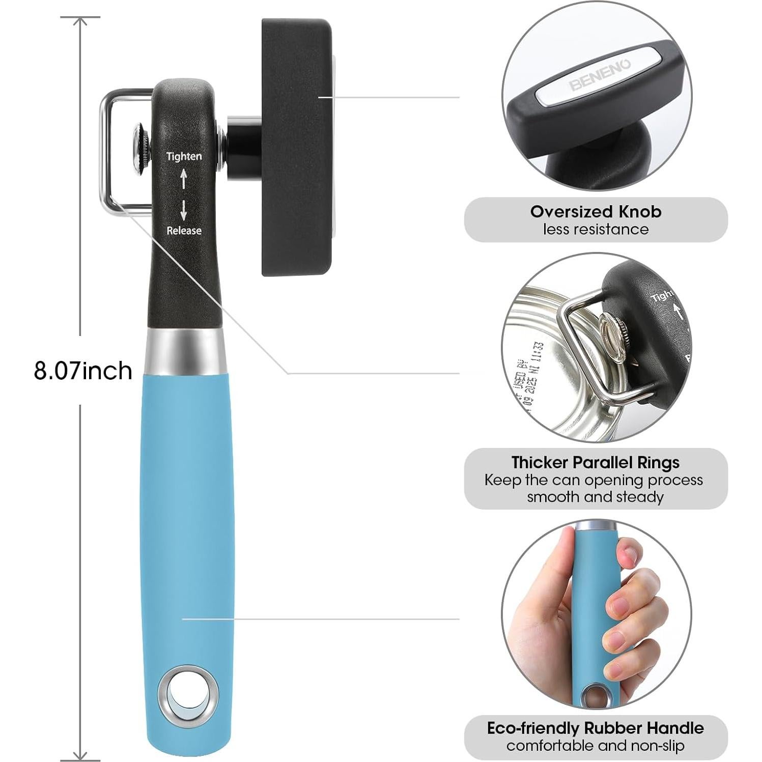 Abrelatas Manual Beneno K123 con Cuchilla de Acero DC53