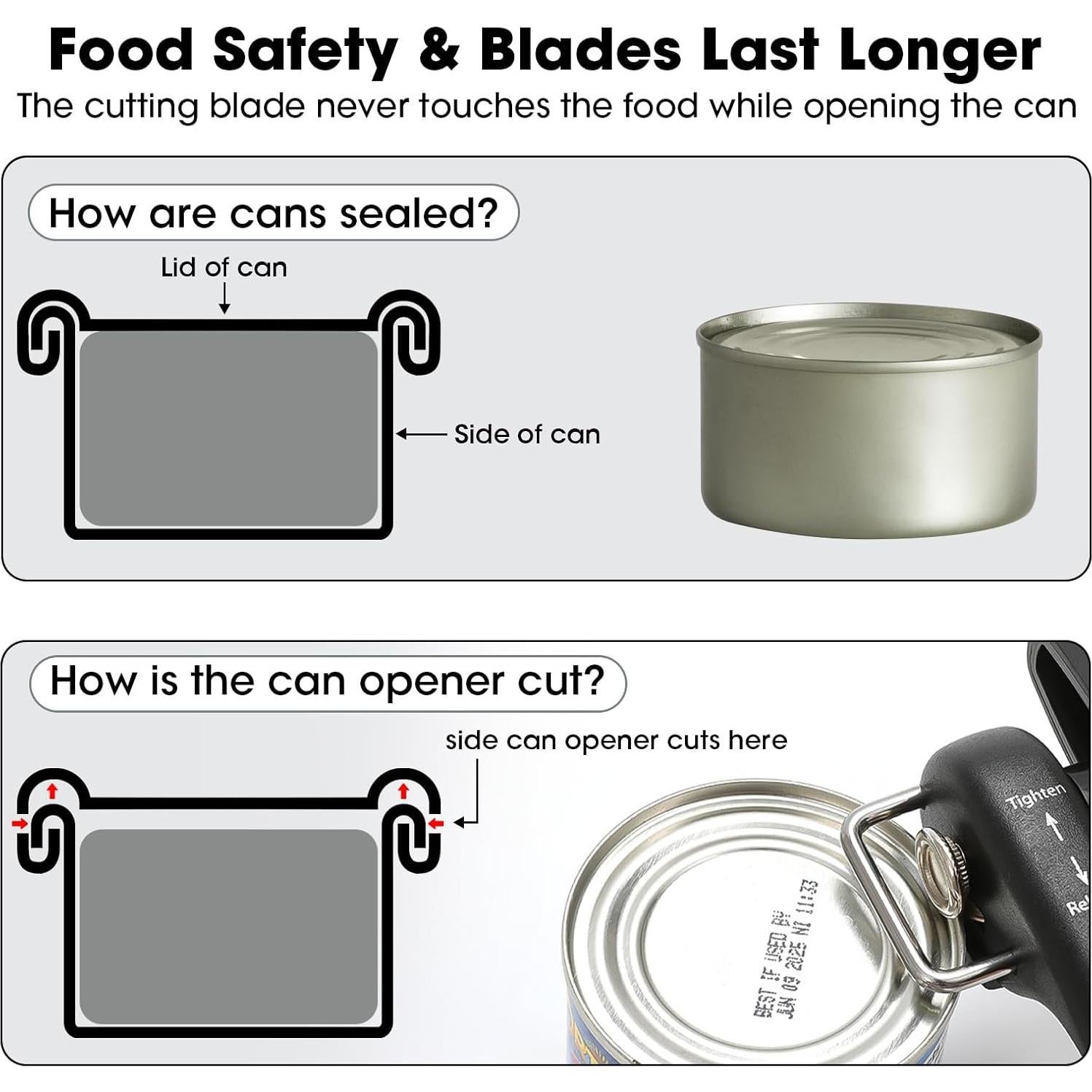 Abrelatas Manual Beneno K123 con Cuchilla de Acero DC53