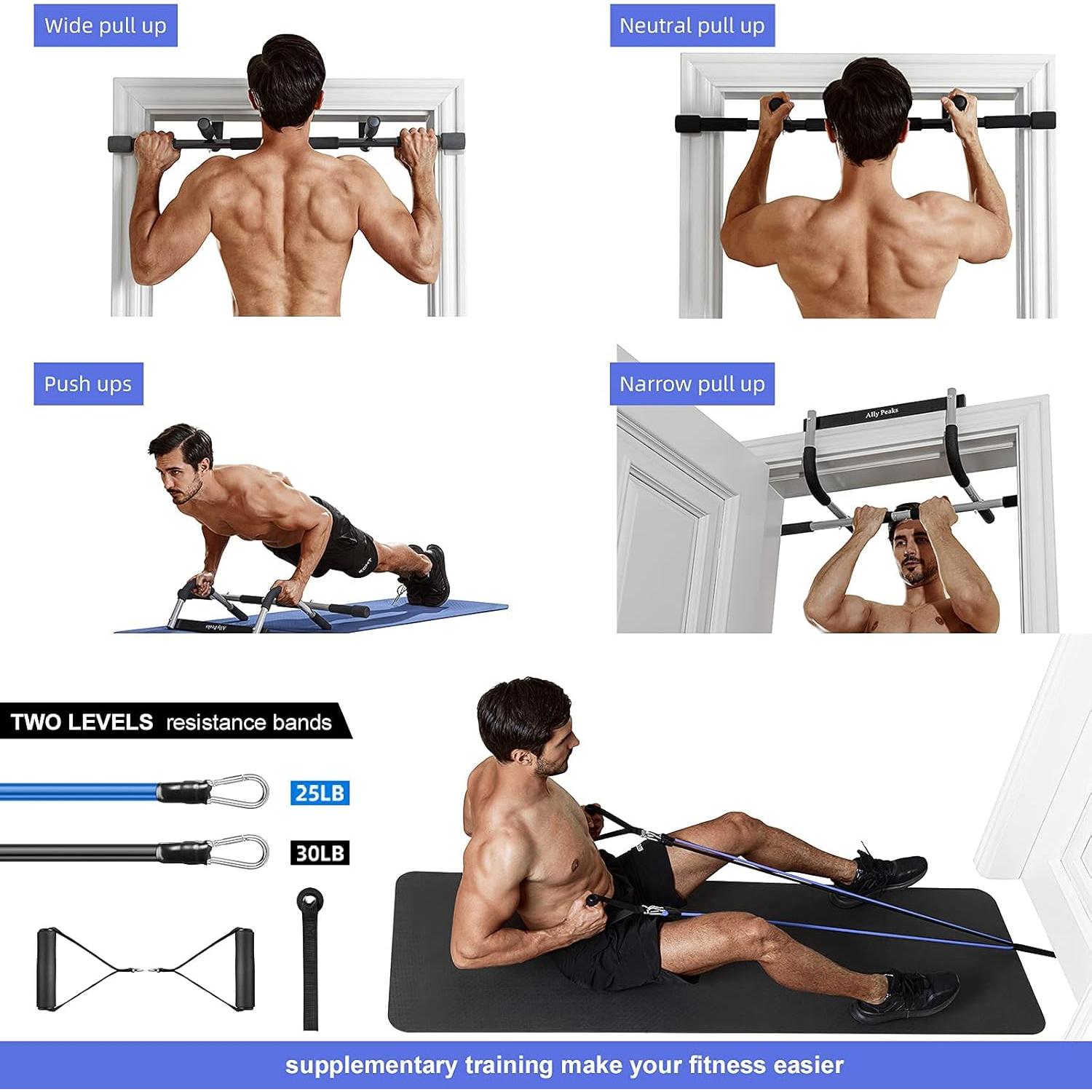 Barra de Dominadas Ally Peaks para Puerta - Acero 200 kg