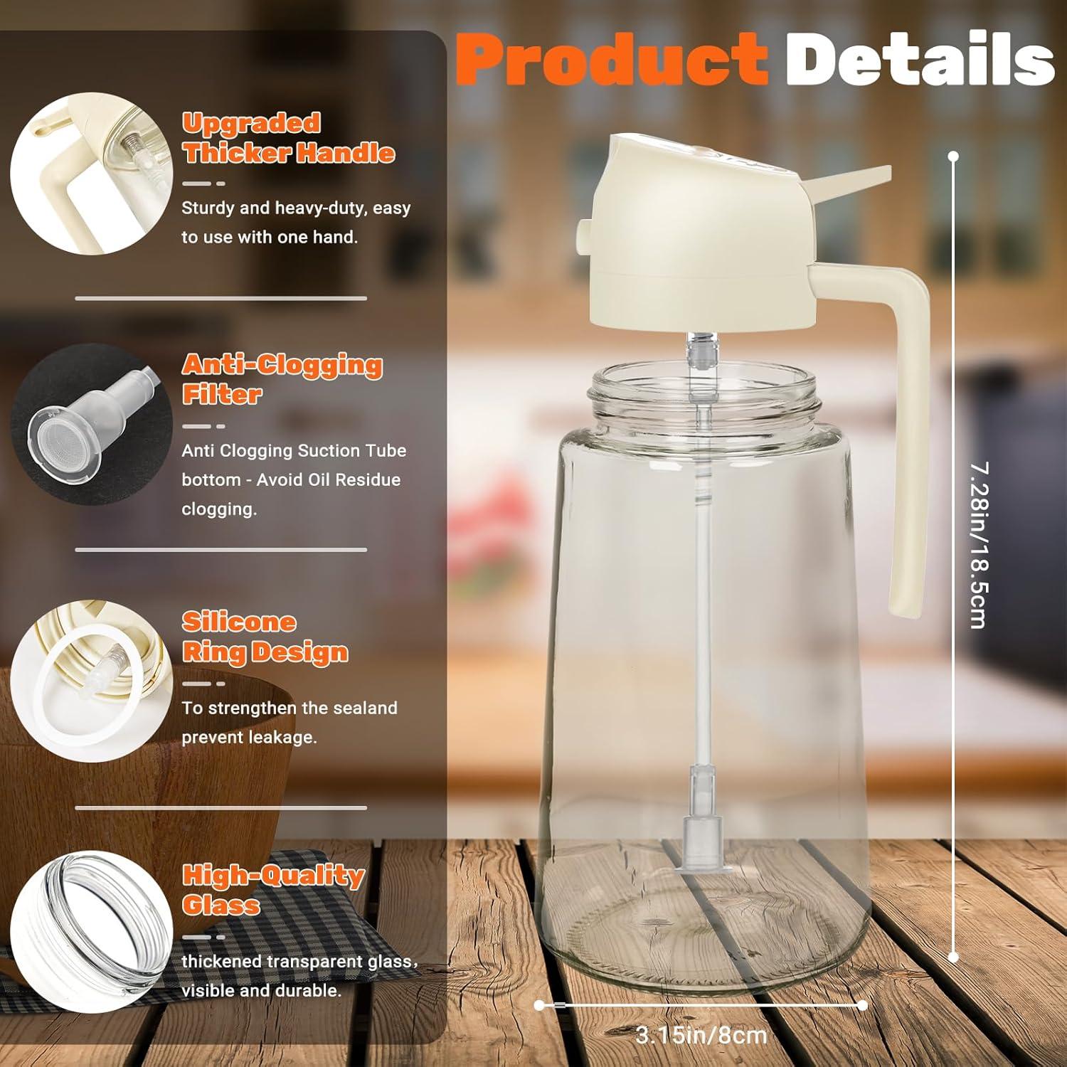 Dispensador de Aceite de Oliva CJT 470ml 2 en 1 Spray y Vertedor