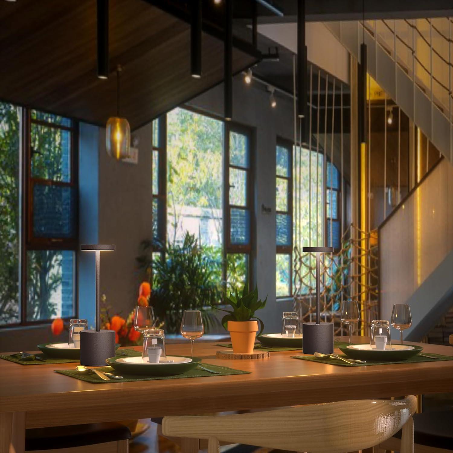 Lámpara de Mesa Inalámbrica YIBEN 2Pack LED 5000mAh USB