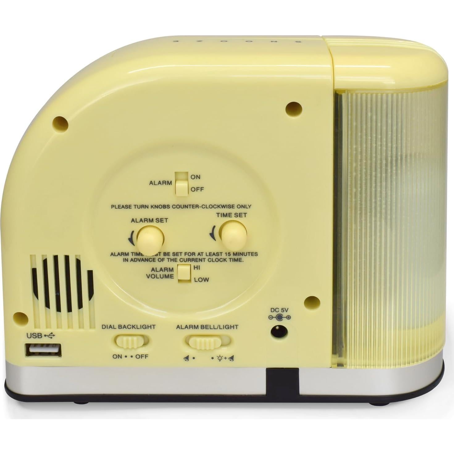 Reloj Despertador Analógico Westclox 44000Y Amarillo con USB