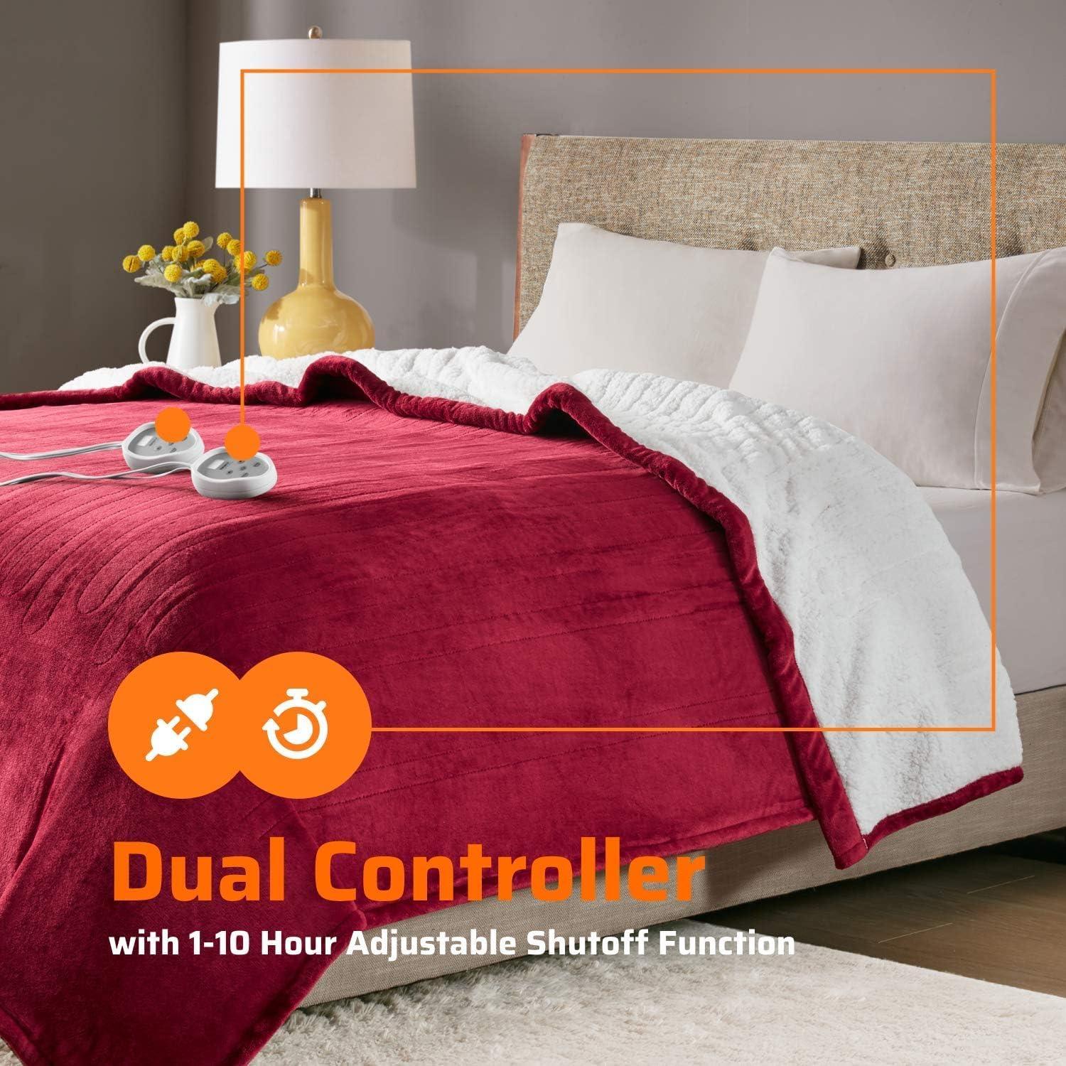 Manta Eléctrica Doble Control Degrees of Comfort Queen Rojo