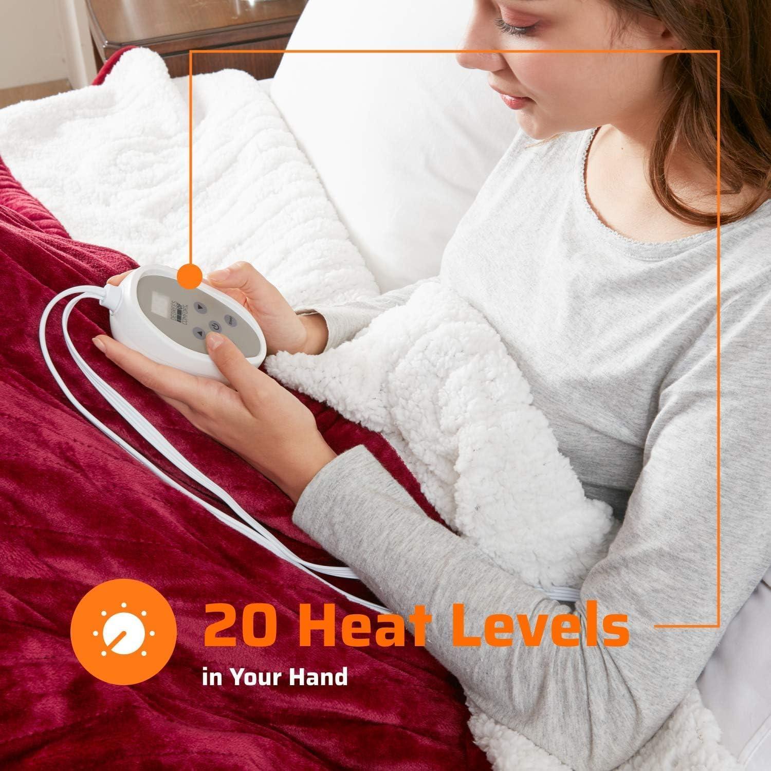 Manta Eléctrica Doble Control Degrees of Comfort Queen Rojo