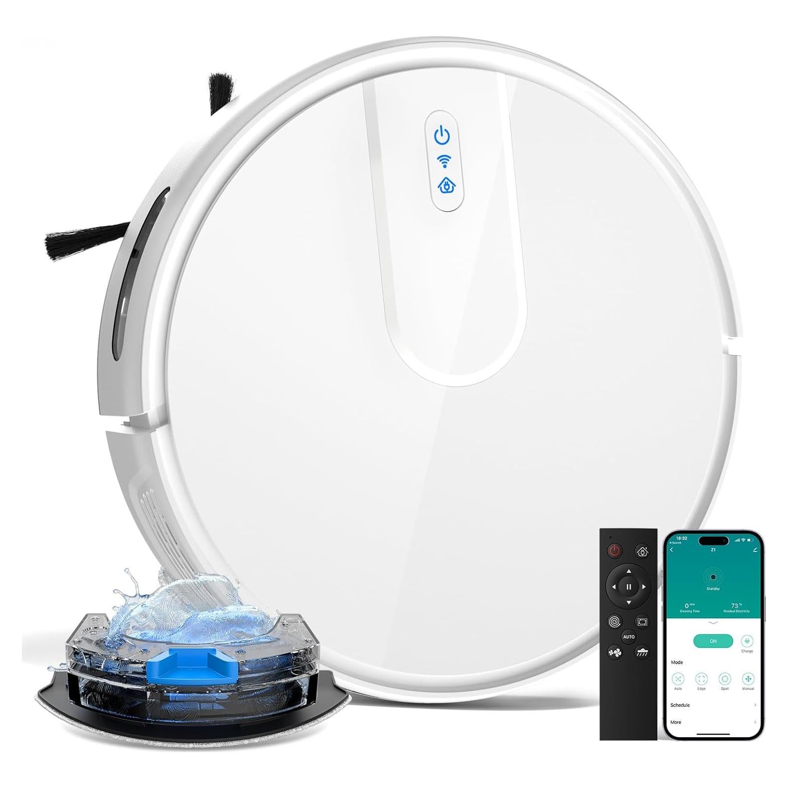 Robot Vacuum and Mop Cleaner with 4500Pa Suction, Advanced 3D Obstacle Avoidance, Next-Generation Smart APP & Voice Control Robotic Vacuum, Automatic Aspirdora for Pet Hair, Home Hard Floor