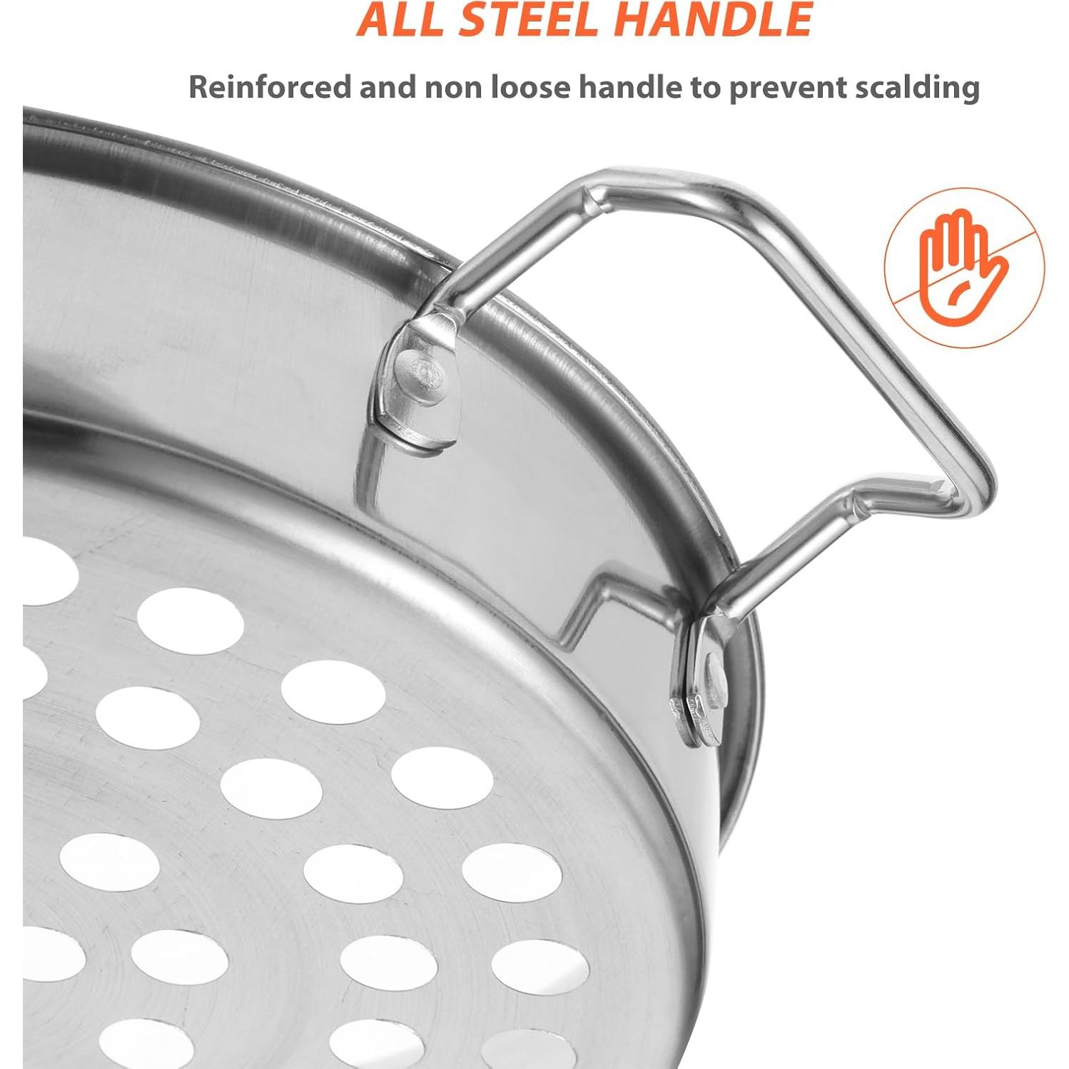 Colador de Acero Inoxidable SHOWERORO 28.3 cm para Pasta y Verduras