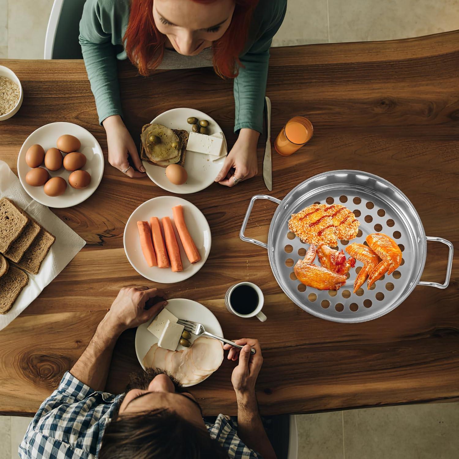 Colador de Acero Inoxidable SHOWERORO 28.3 cm para Pasta y Verduras