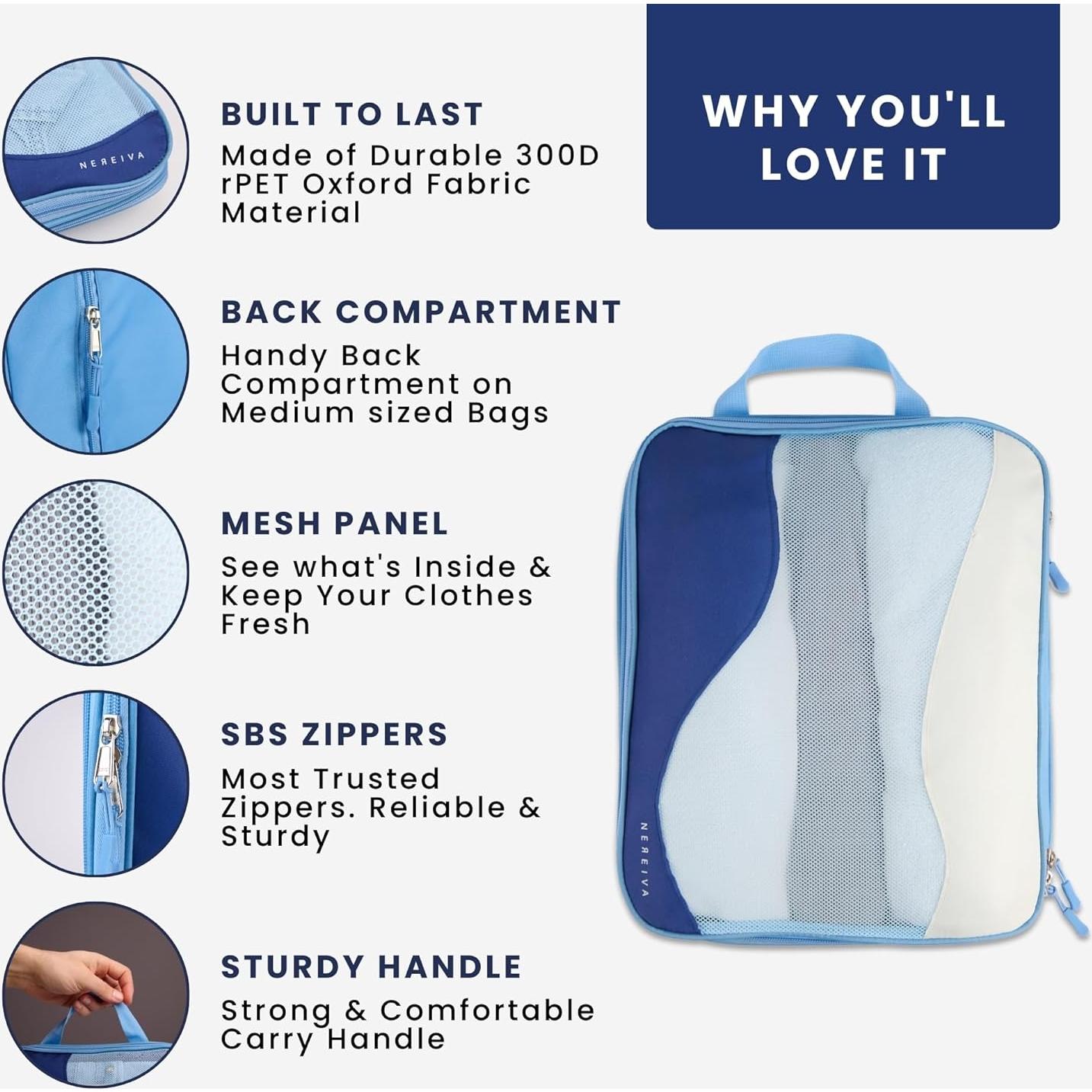 Set de 4 Cubos de Empaque Nereiva - Azul Marino - rPET