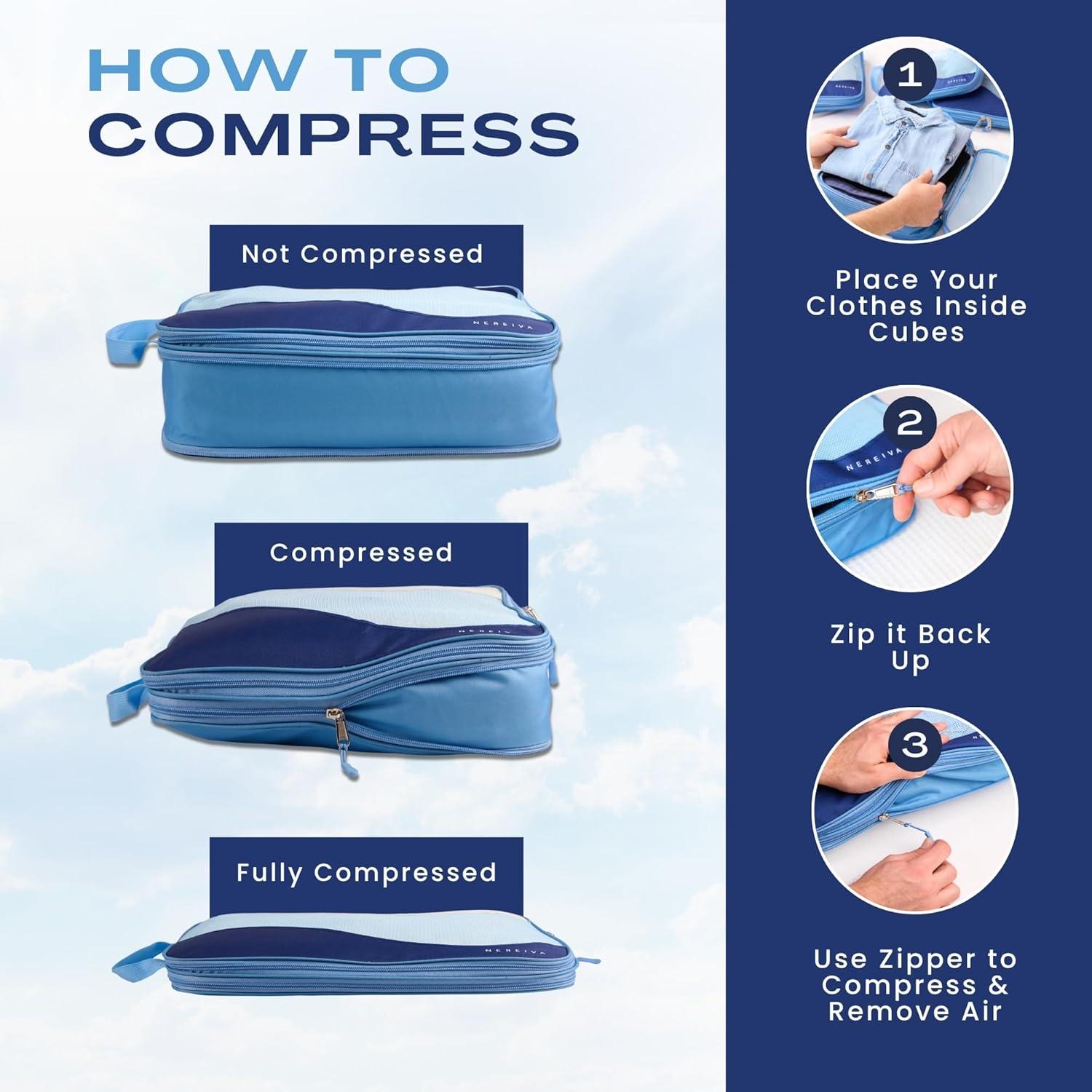 Set de 4 Cubos de Empaque Nereiva - Azul Marino - rPET