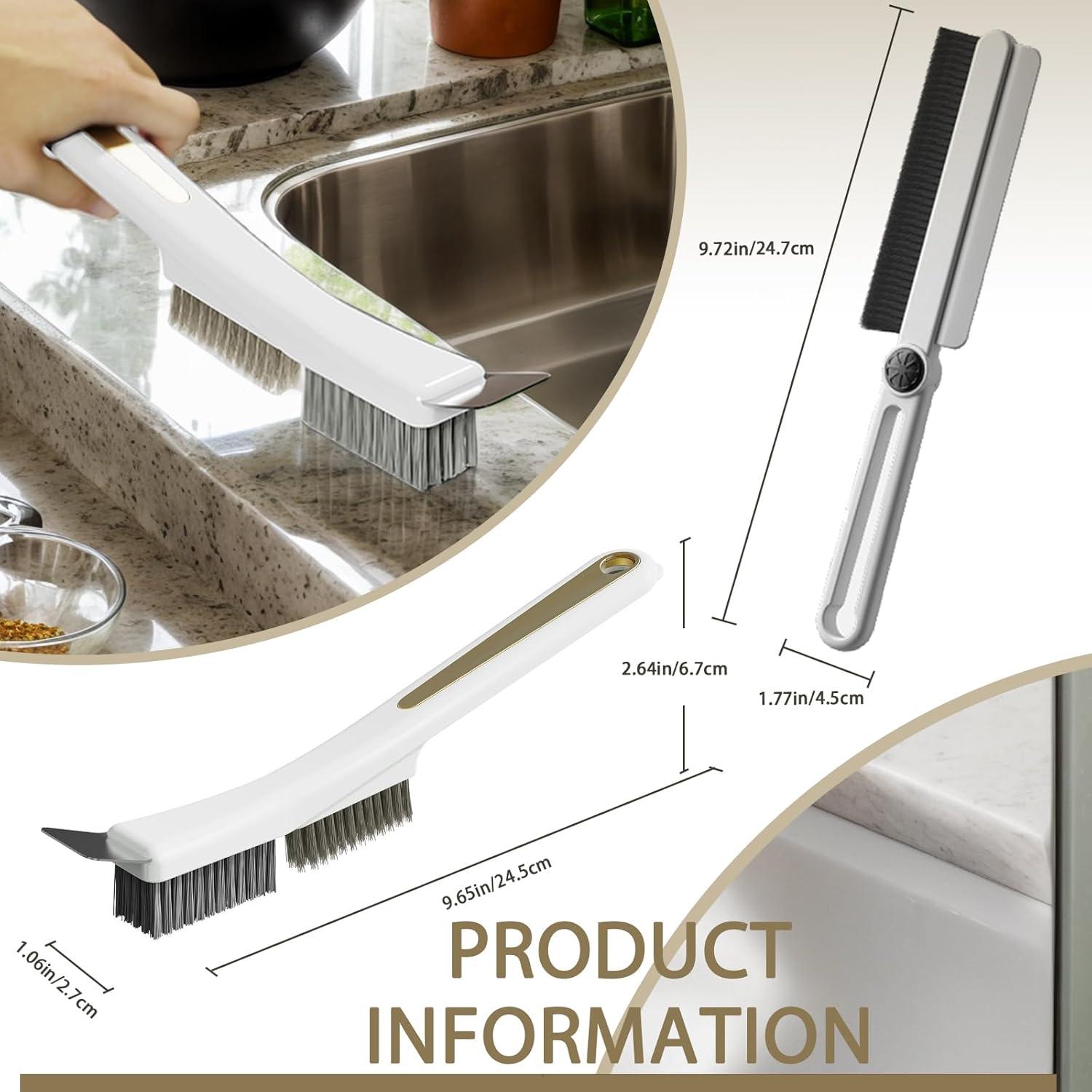 Juego de Cepillos de Limpieza JIANGLAI 2 en 1 con Mango Rotatorio