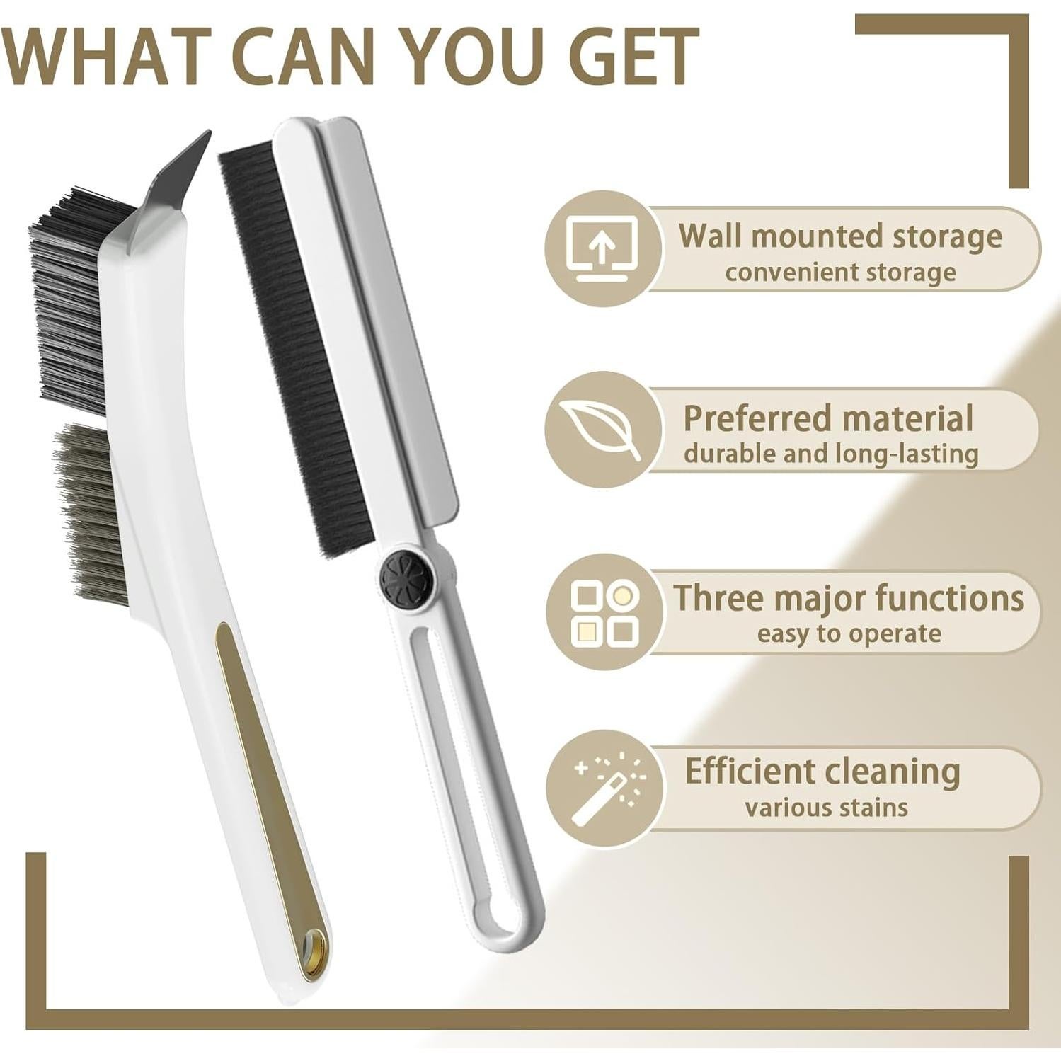 Juego de Cepillos de Limpieza JIANGLAI 2 en 1 con Mango Rotatorio