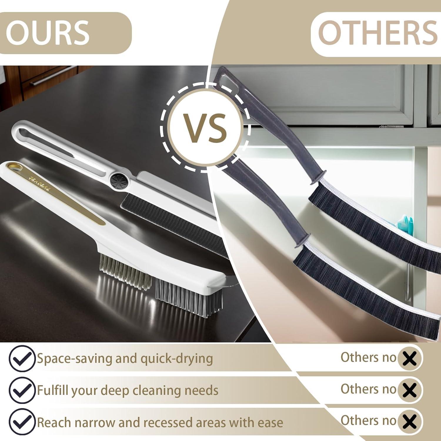 Juego de Cepillos de Limpieza JIANGLAI 2 en 1 con Mango Rotatorio