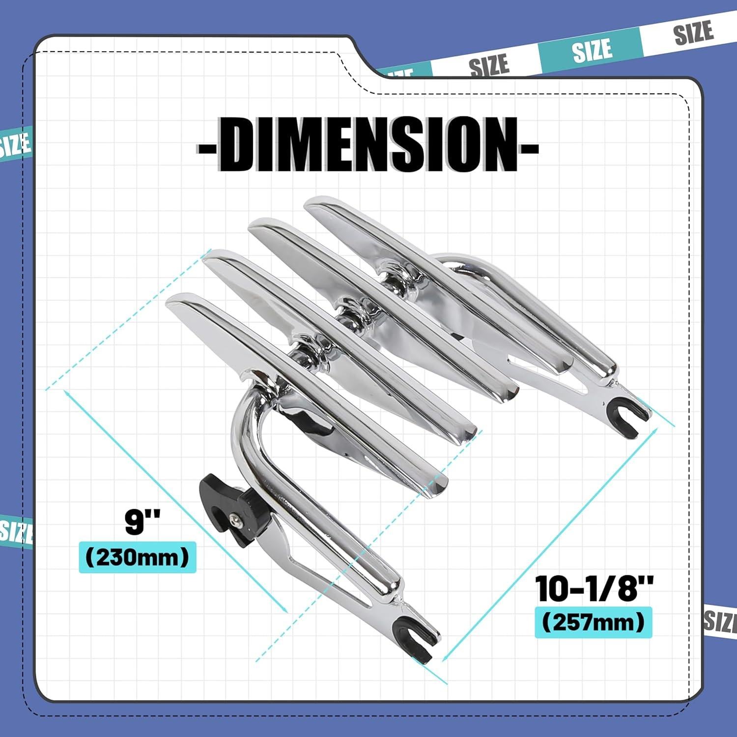 Soporte de Equipaje Desmontable ECOTRIC Cromado 2009-2024 Harley