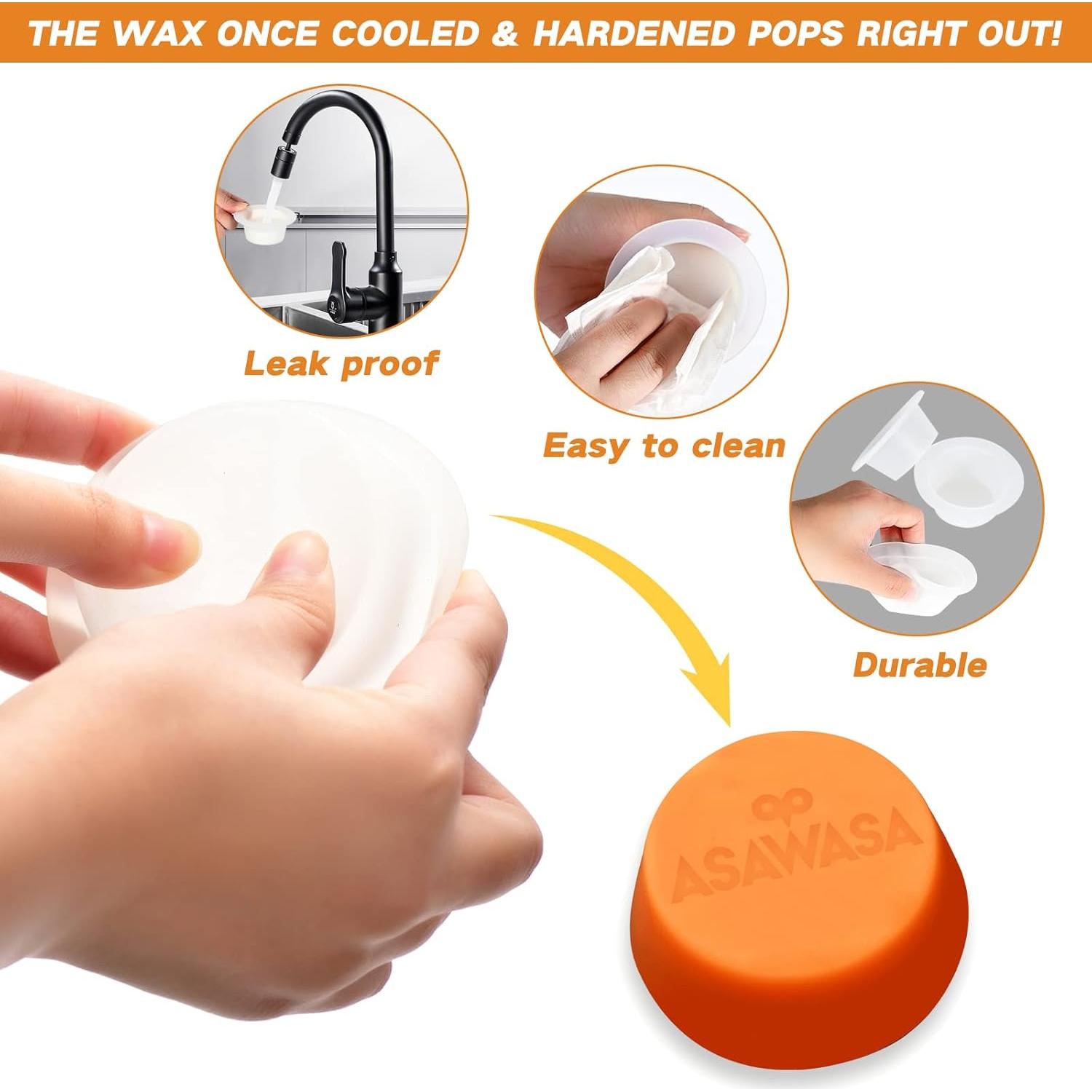 Forros de Silicona Reutilizables ASAWASA para Calentadores de Cera