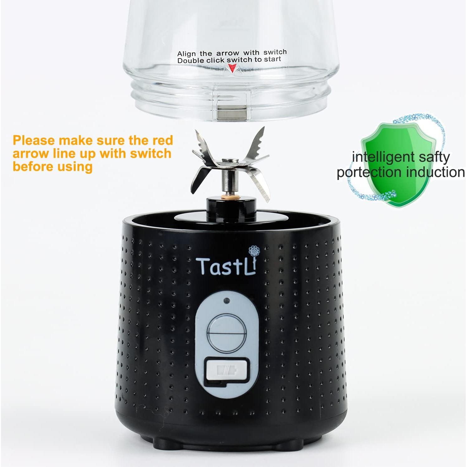 Licuadora Portátil TastLi 380ml Inalámbrica USB-C Negra