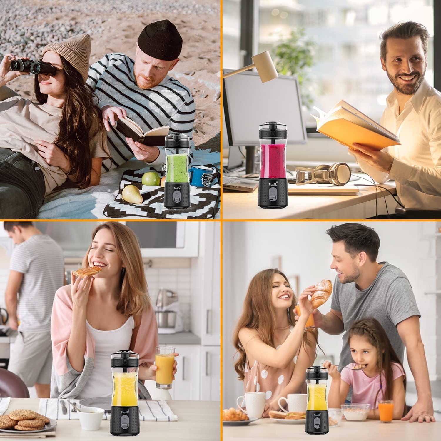 Licuadora Portátil TastLi 380ml Inalámbrica USB-C Negra